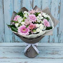 Букет цветов из:  Герберы, Альстромерии и Хризантемы в Ливнах