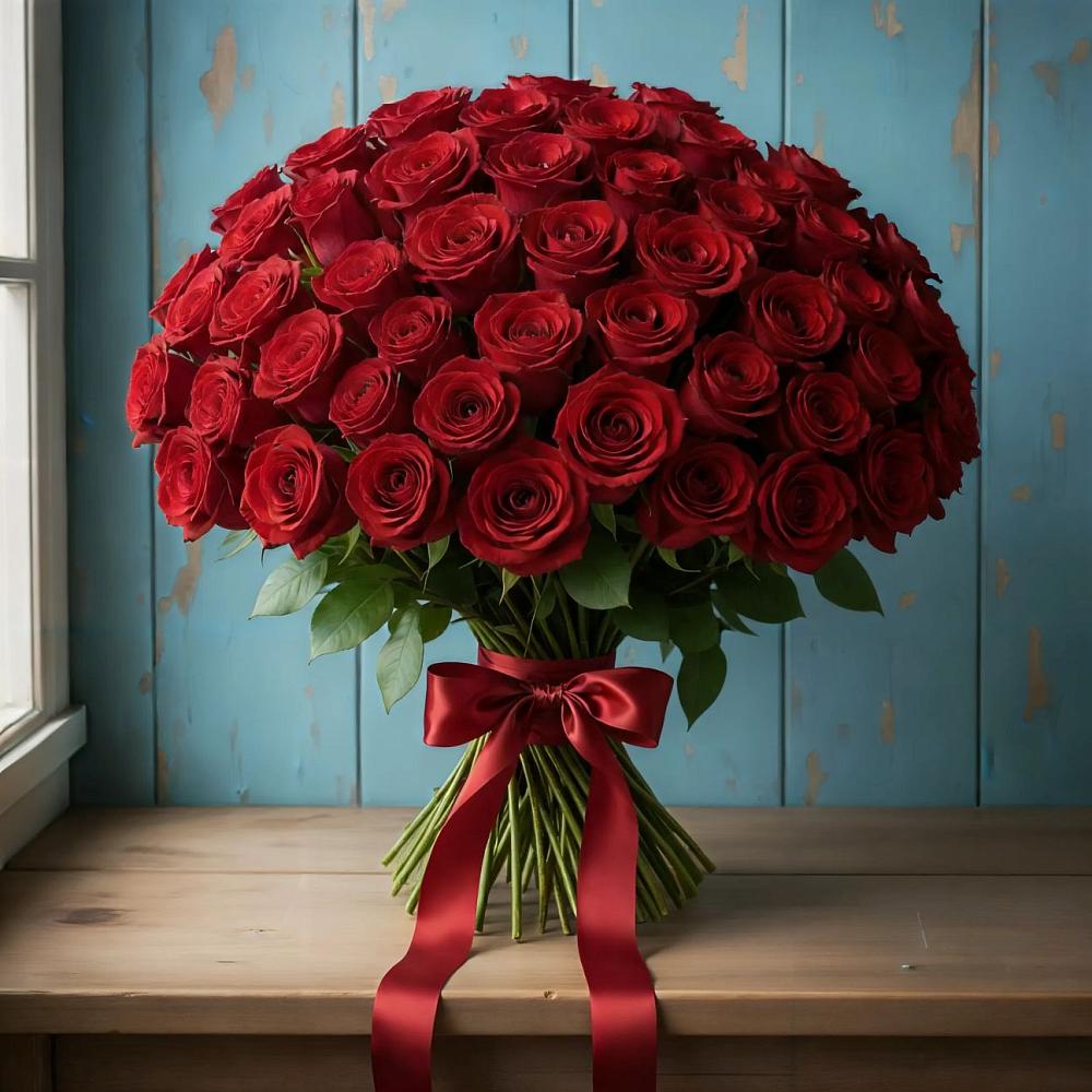 Букет Красные розы Блэк Меджик в Ливнах