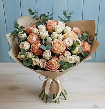 Букет цветов из:  Альстромерии и Розы в Ливнах