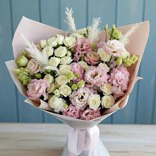 Букет цветов из:  Альстромерии и Розы #REPLACE_PRED# Ливнах